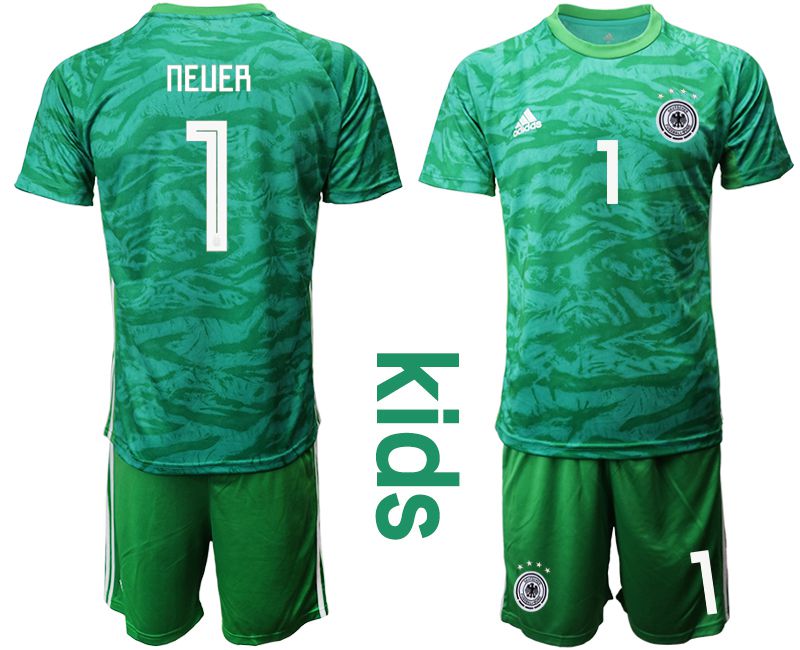 Youth 2019-2020 Season National Team Germany green goalkeeper #1 Soccer Jerseys->->Soccer Country Jersey